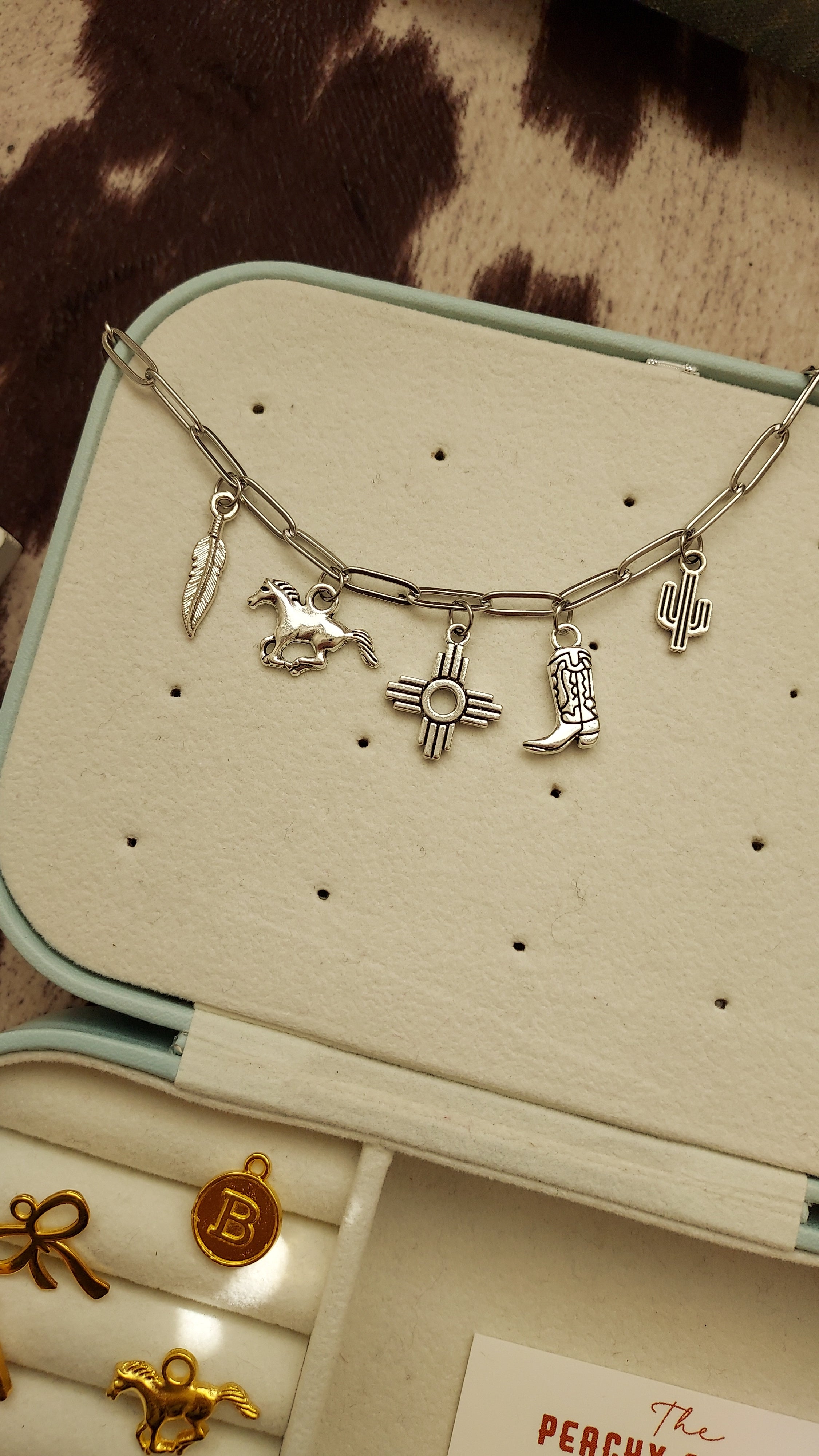 Out West Charm Necklace 15 Inch To 17 Inch Stainless Steel Chain