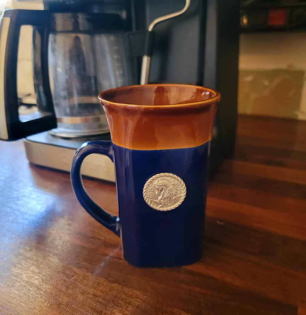 Arabian Horse Coffee Mug with Pewter Medallion
