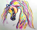 Dreaming in Color — Original 9x12" Multimedia Horse Painting