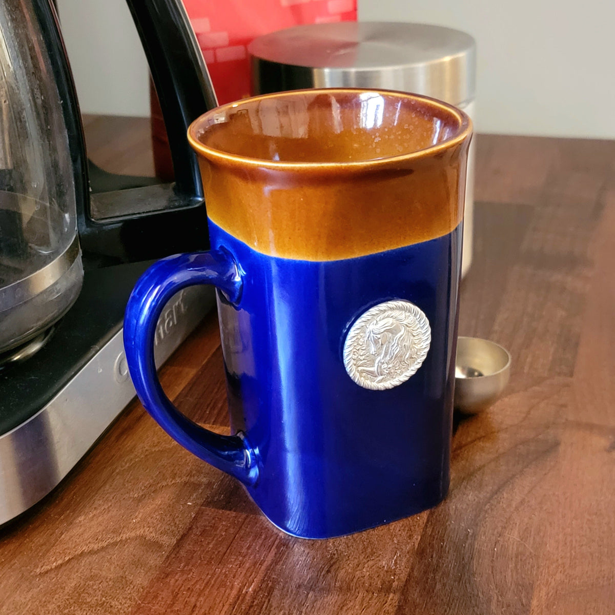 Arabian Horse Coffee Mug with Pewter Medallion