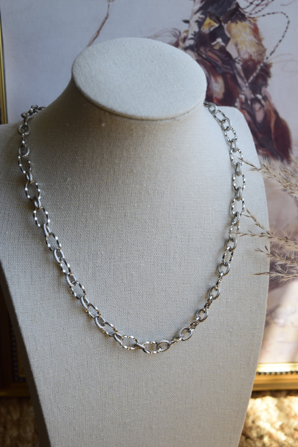 Stainless Steel Twisted Rope Necklace 16 To 18 Inches Adjustable