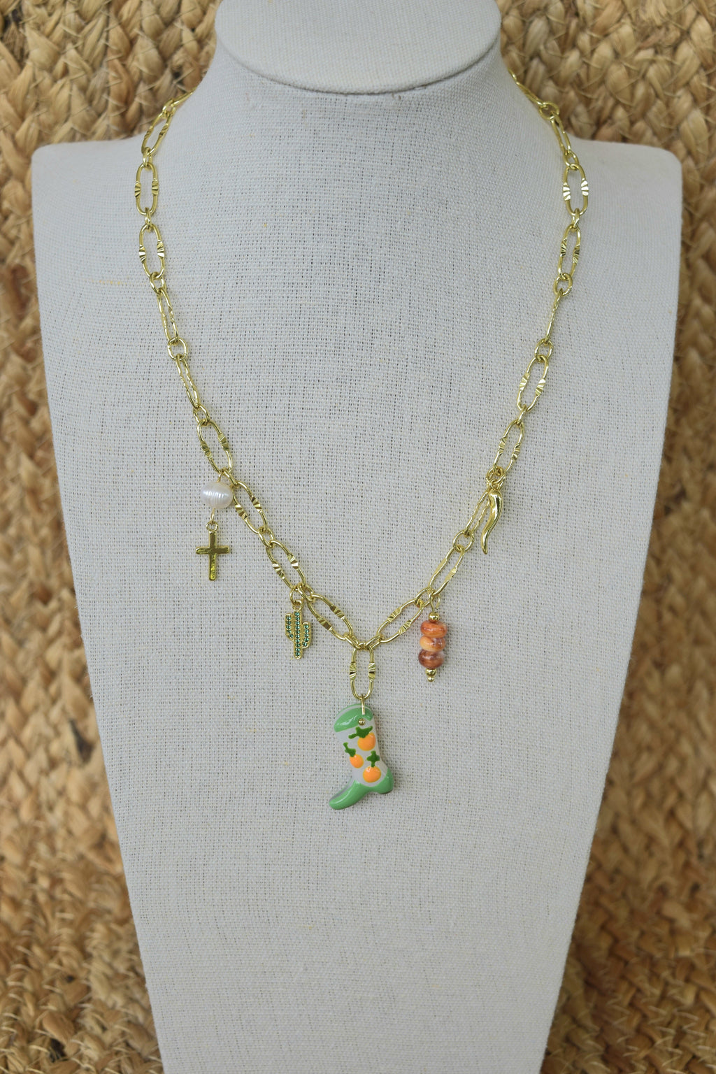 Sweet Arancia Charm Necklace Orange Boot Charm For Fashion Jewelry