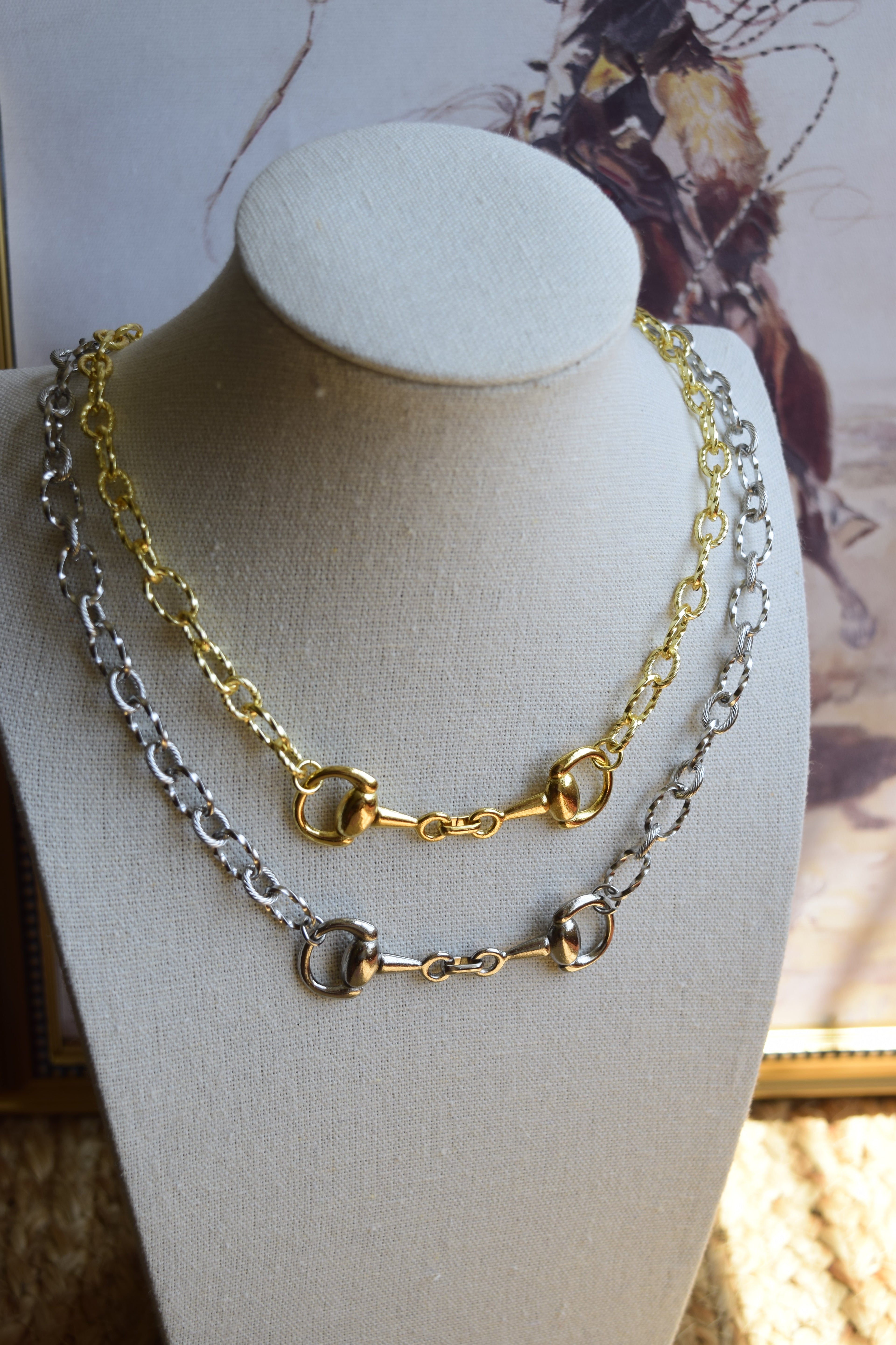 Twisted Bit Necklace TB01 Fashion Jewelry Stainless Steel Snaffle Bit Inspired