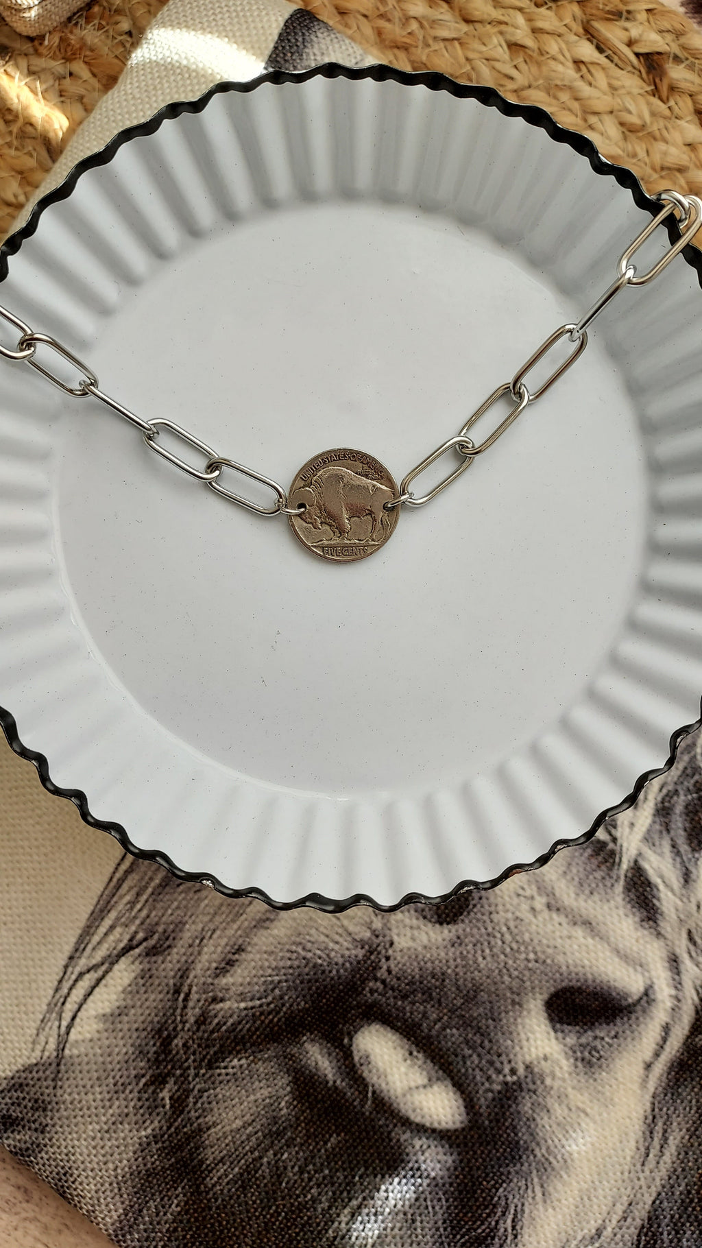 Roaming Free Necklace Buffalo Nickel Coin 14 to 16 Inch Chain Jewelry