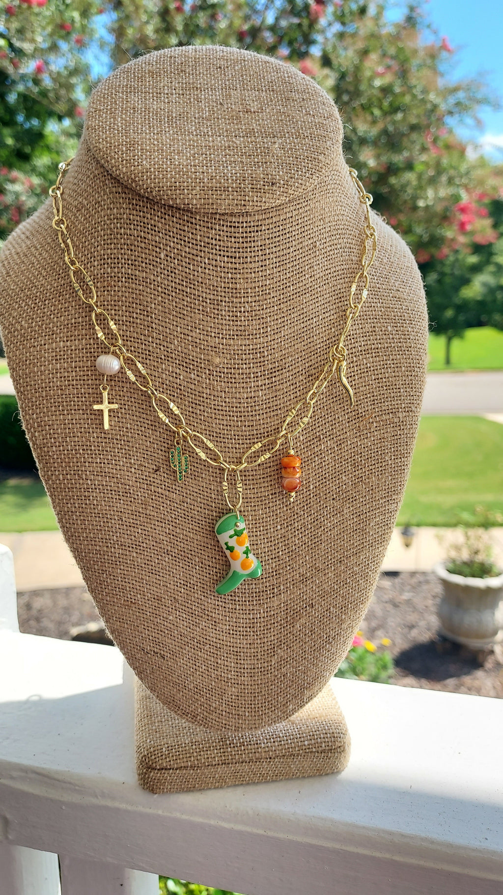 Sweet Arancia Charm Necklace Orange Boot Charm For Fashion Jewelry