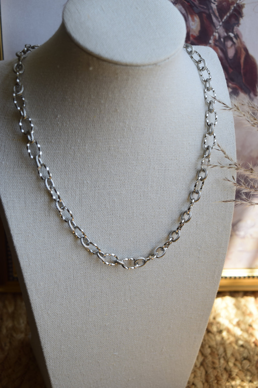Stainless Steel Twisted Rope Necklace 16 To 18 Inches Adjustable