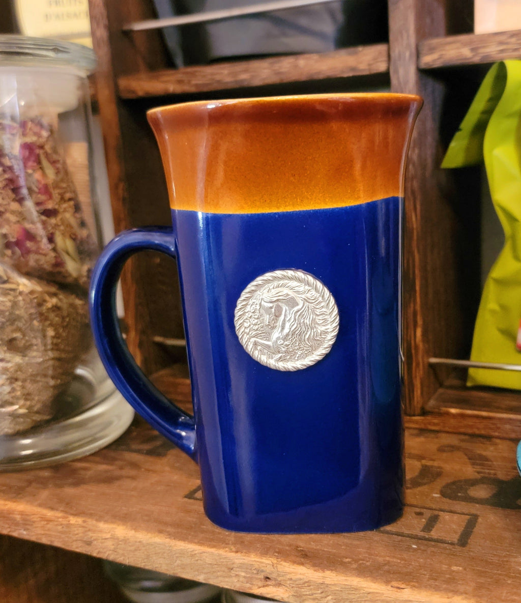 Arabian Horse Coffee Mug with Pewter Medallion