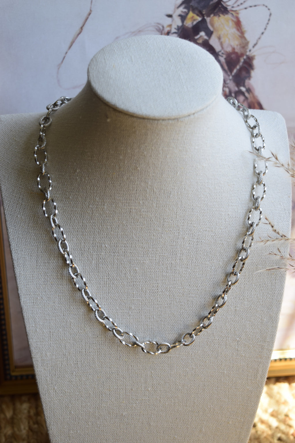 Stainless Steel Twisted Rope Necklace 16 To 18 Inches Adjustable