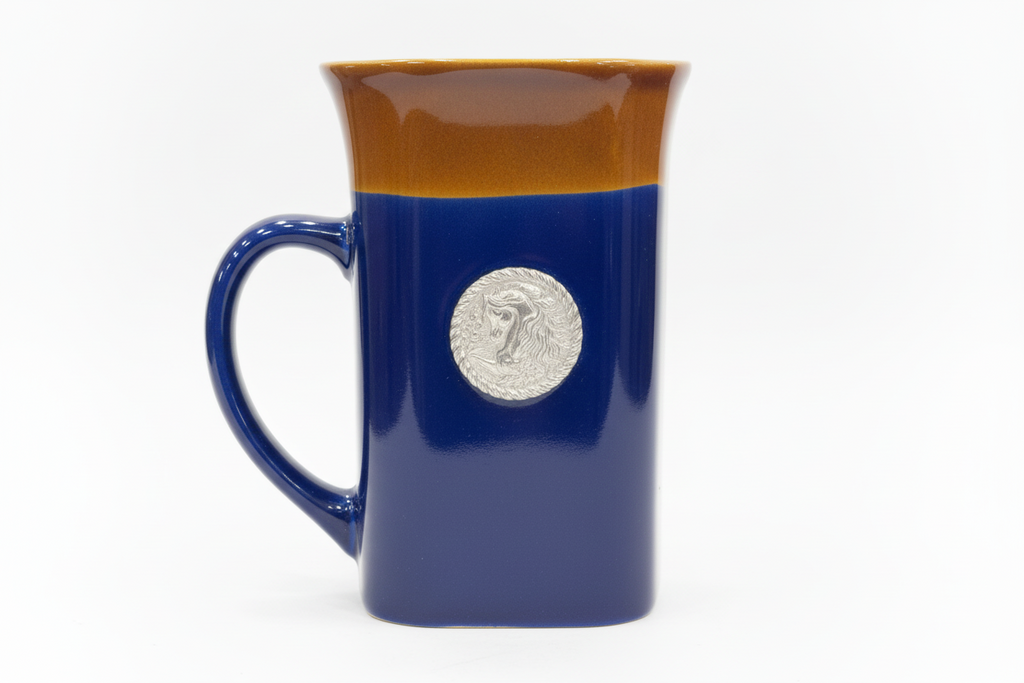 Arabian Horse Coffee Mug with Pewter Medallion