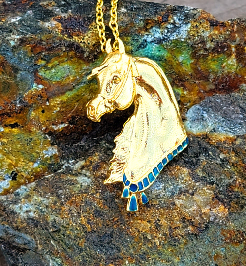 18K Gold Plated Arabian Horse Necklace