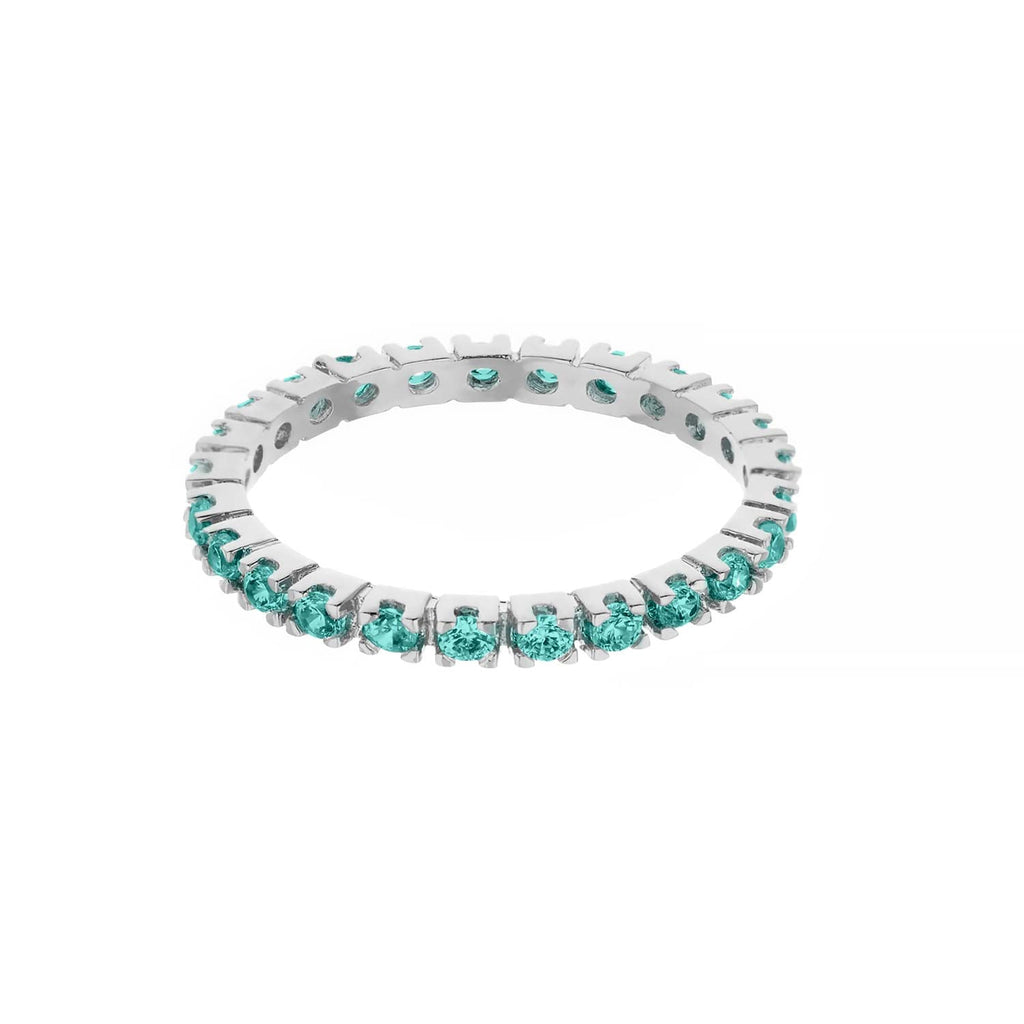 Glamour Pave Sterling Silver Eternity Ring