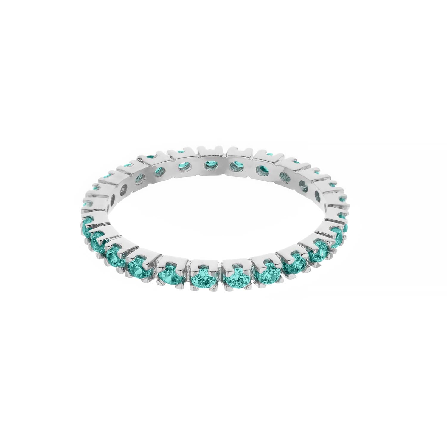 Glamour Pave Sterling Silver Eternity Ring