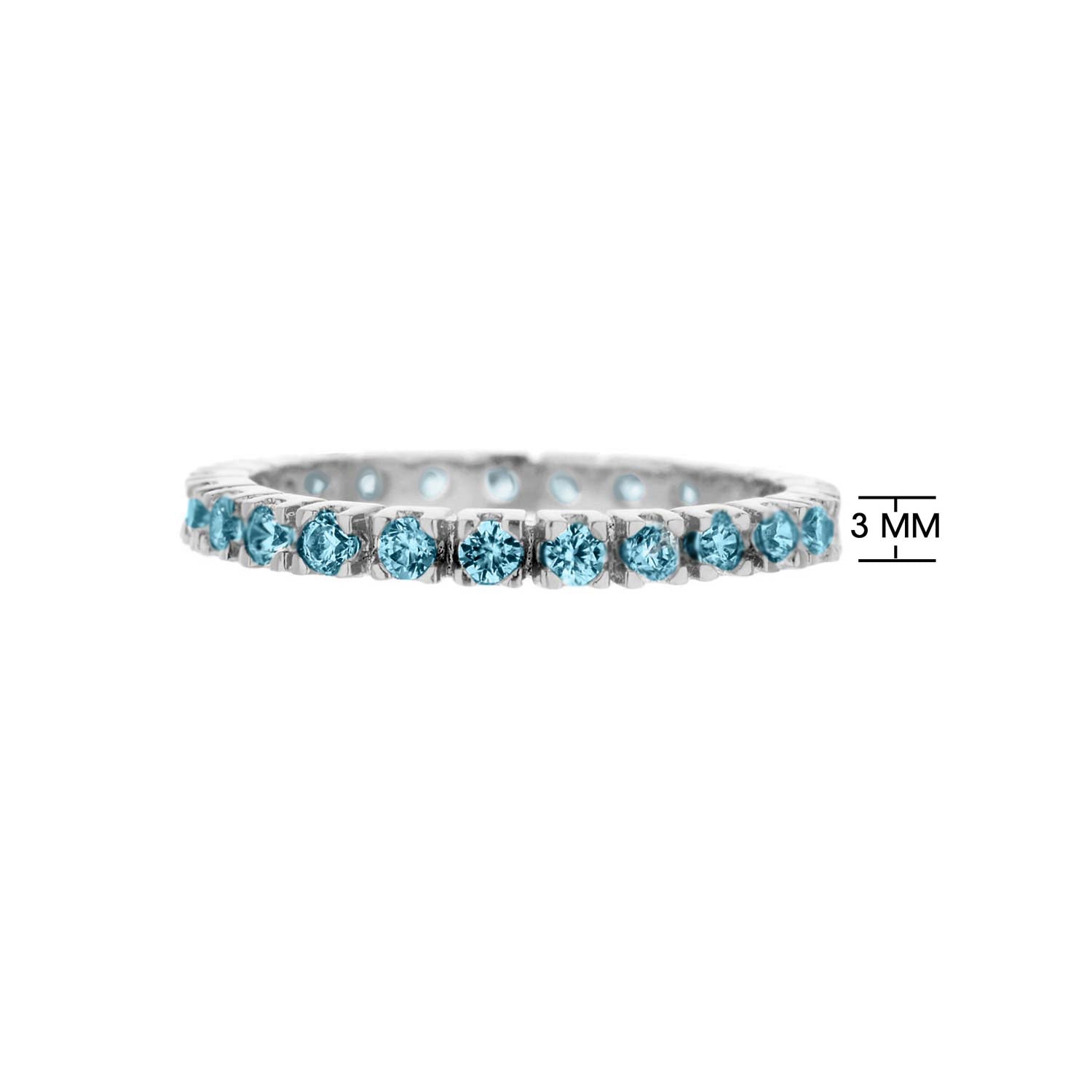 Glamour Pave Sterling Silver Eternity Ring