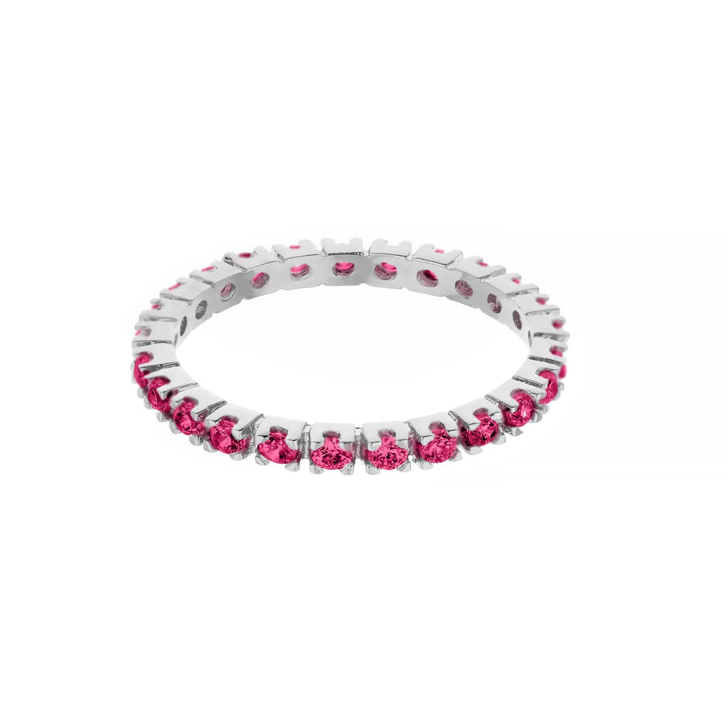 Glamour Pave Sterling Silver Eternity Ring