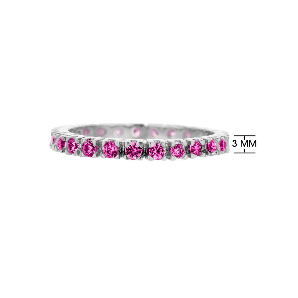 Glamour Pave Sterling Silver Eternity Ring