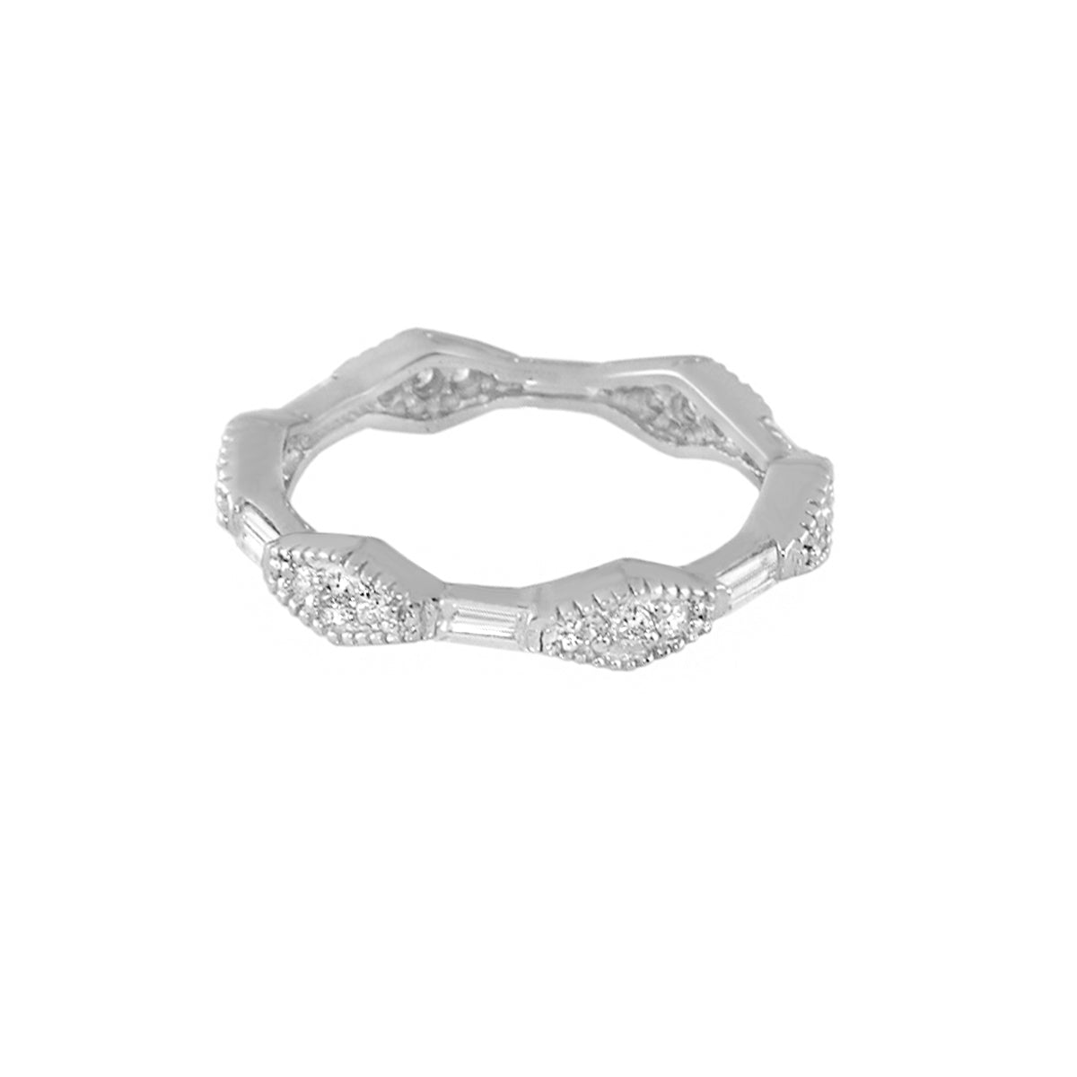 Pave Sterling Silver Eternity Ring