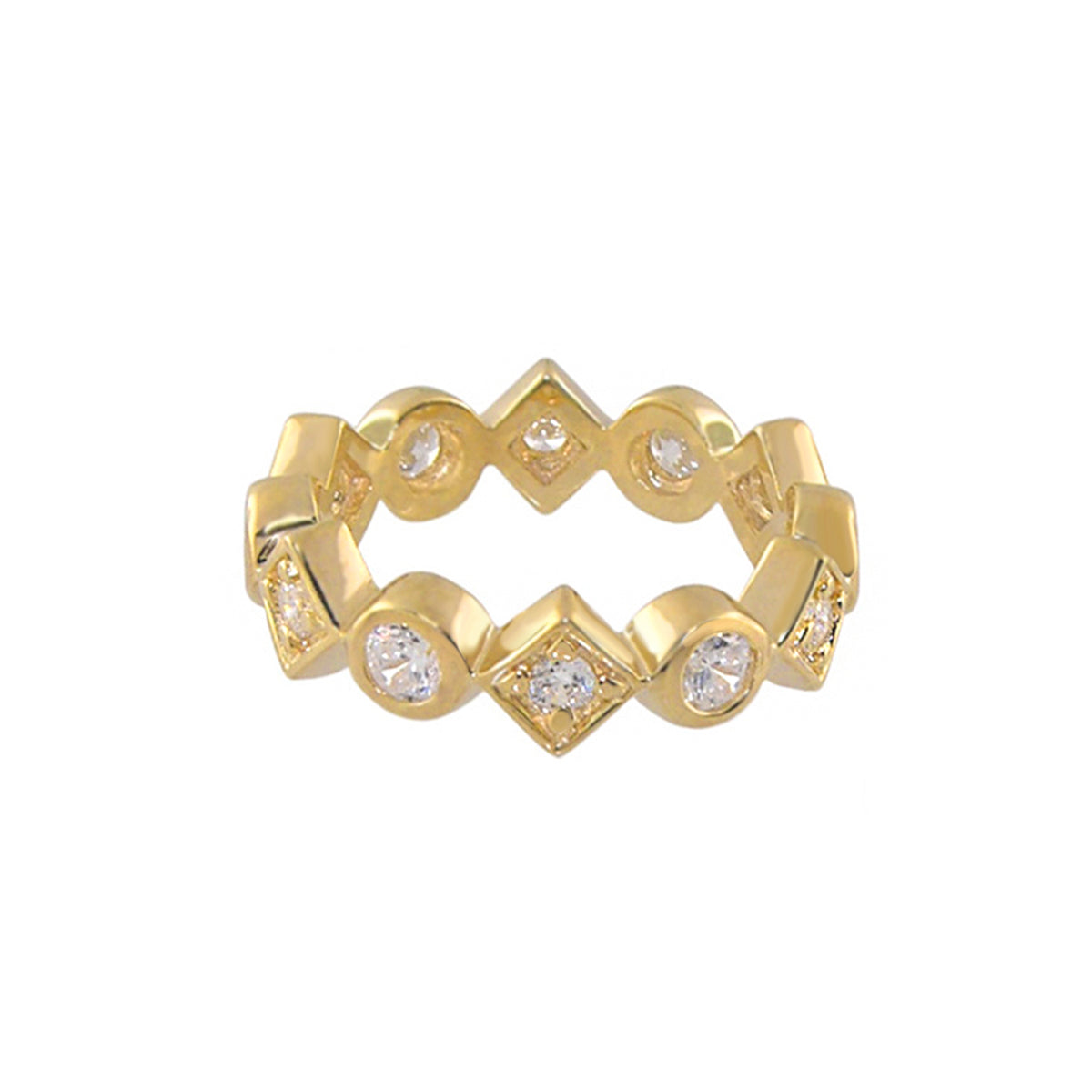 Pave 18K Gold Plated Eternity Ring