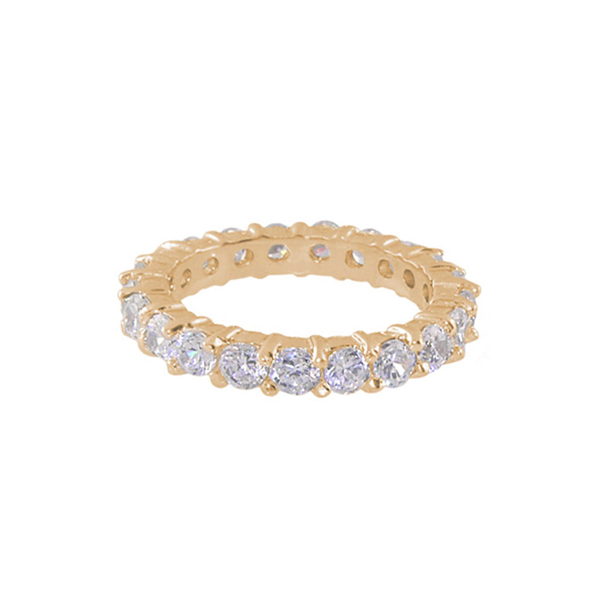 Pave 18K Gold Plated Eternity Ring