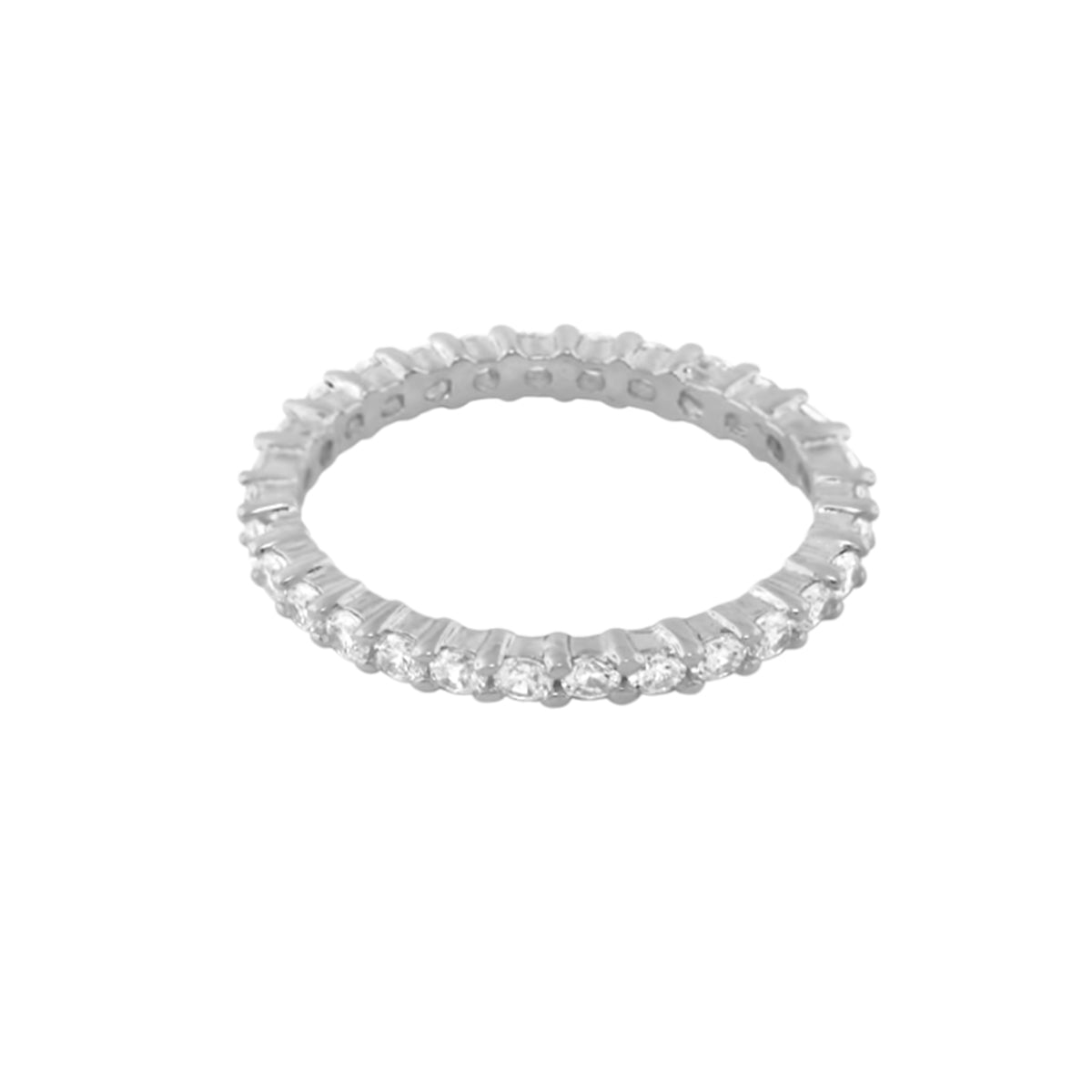 Pave Sterling Silver Eternity Ring