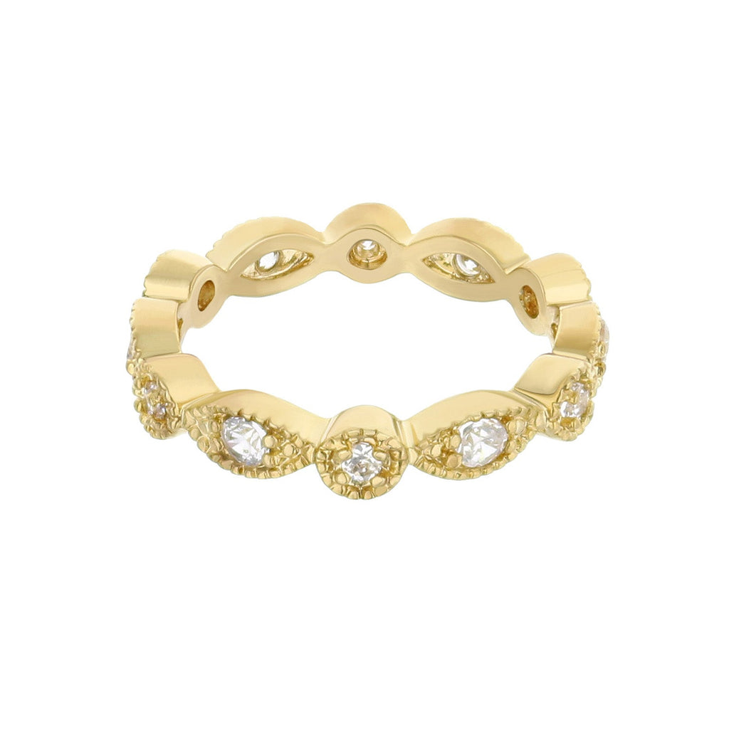 Glamour Pave 18K Gold Plated Eternity Ring