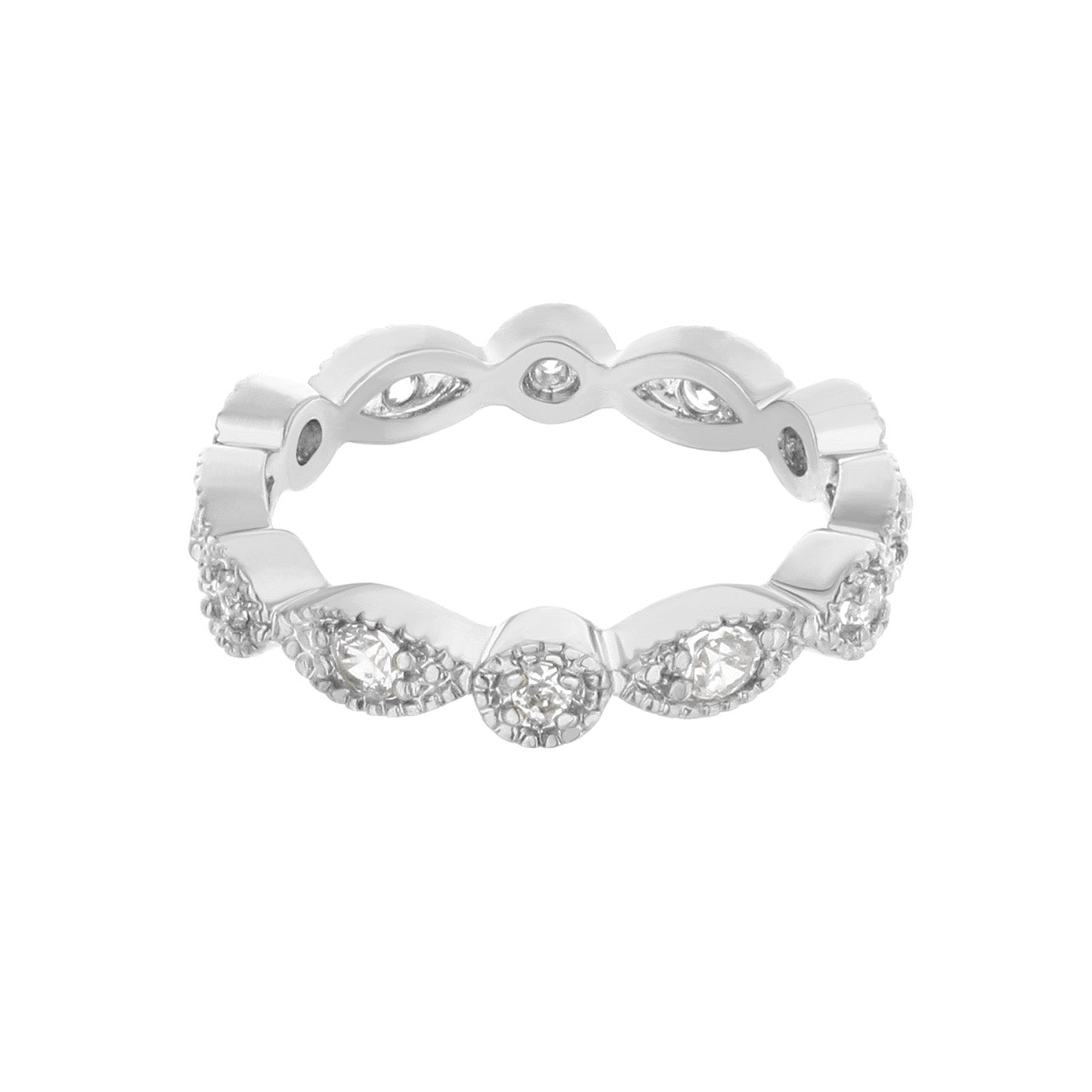 Glamour Pave Sterling Silver Eternity Ring