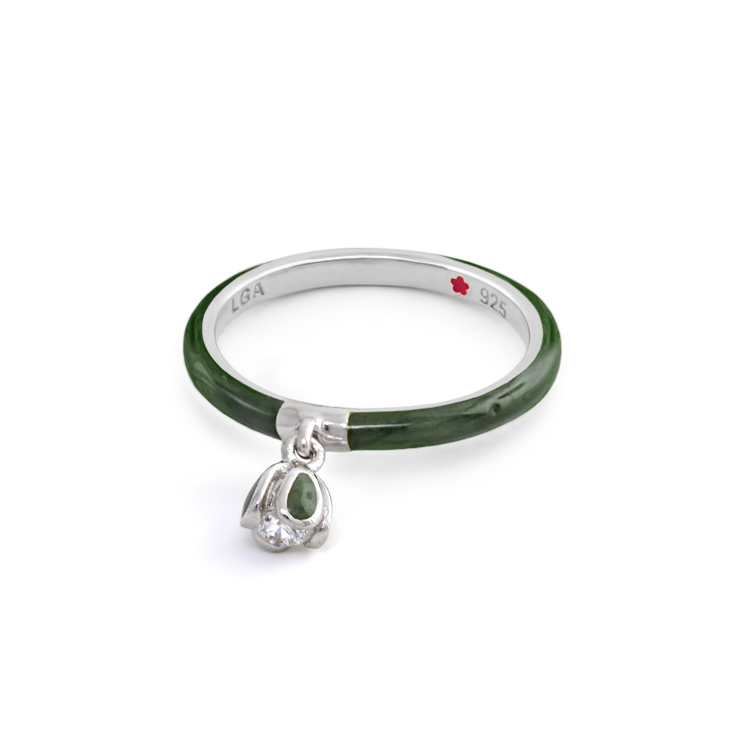 Layers Of Love Green Enamel Stackable Ring