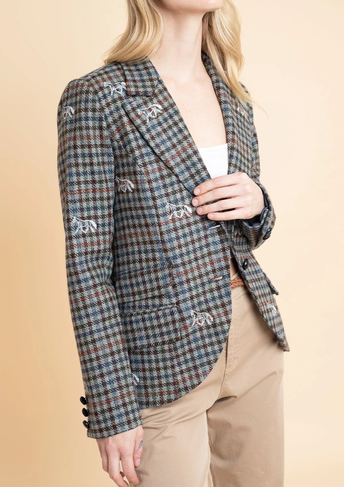 Scarlet Blazer | Embroidered Italian Wool | Limited Edition | Grey