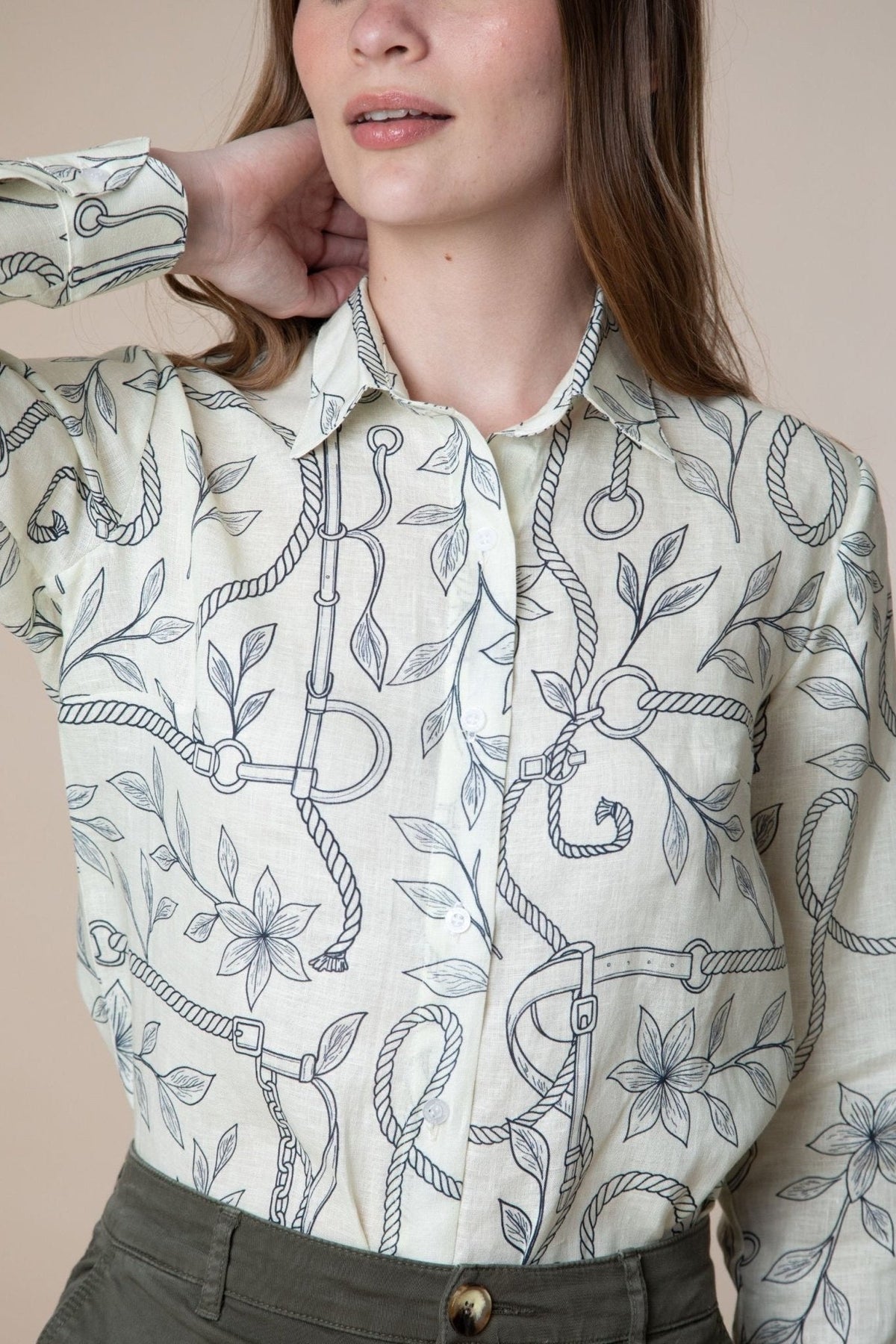 Basic Linen Shirt | Ropes Print