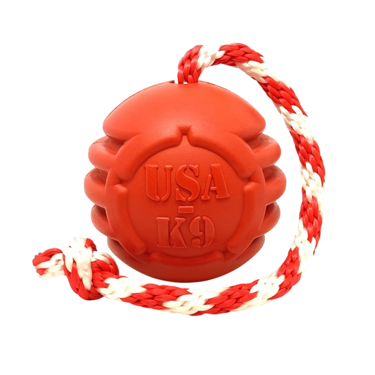 USA-K9 Stars and Stripes Rubber Dog Toy Chew Toy for Heavy Chewers