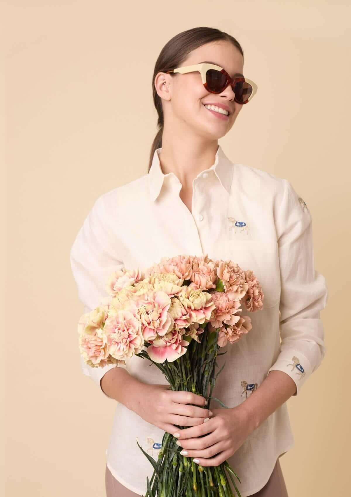 Sundown Linen Shirt | Long Sleeve | Embroidered