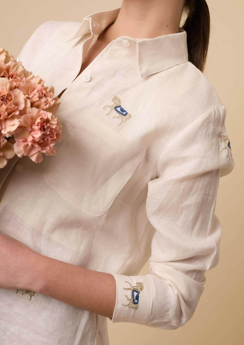 Sundown Linen Shirt | Long Sleeve | Embroidered