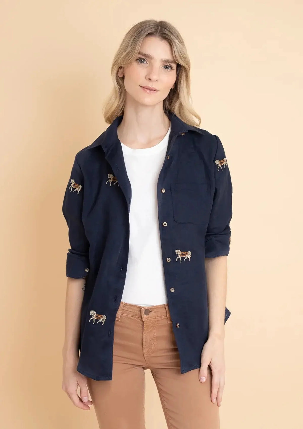 Sundown Linen Shirt | Long Sleeve | Embroidered