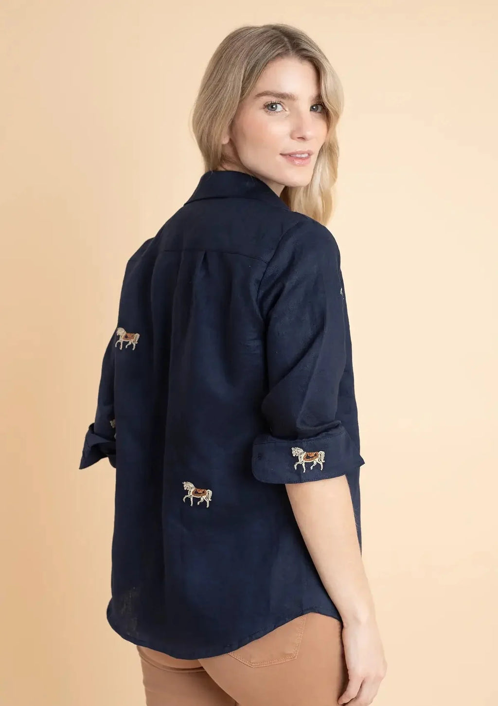 Sundown Linen Shirt | Long Sleeve | Embroidered