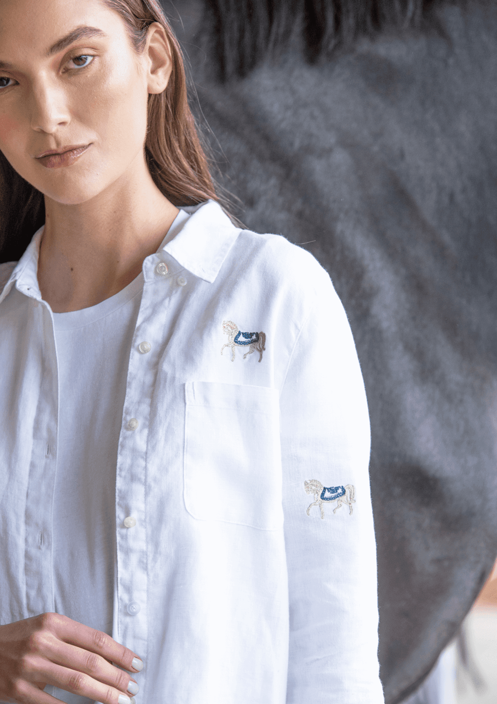Sundown Linen Shirt | Long Sleeve | Embroidered