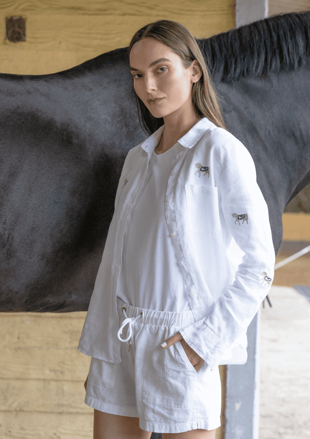 Sundown Linen Shirt | Long Sleeve | Embroidered