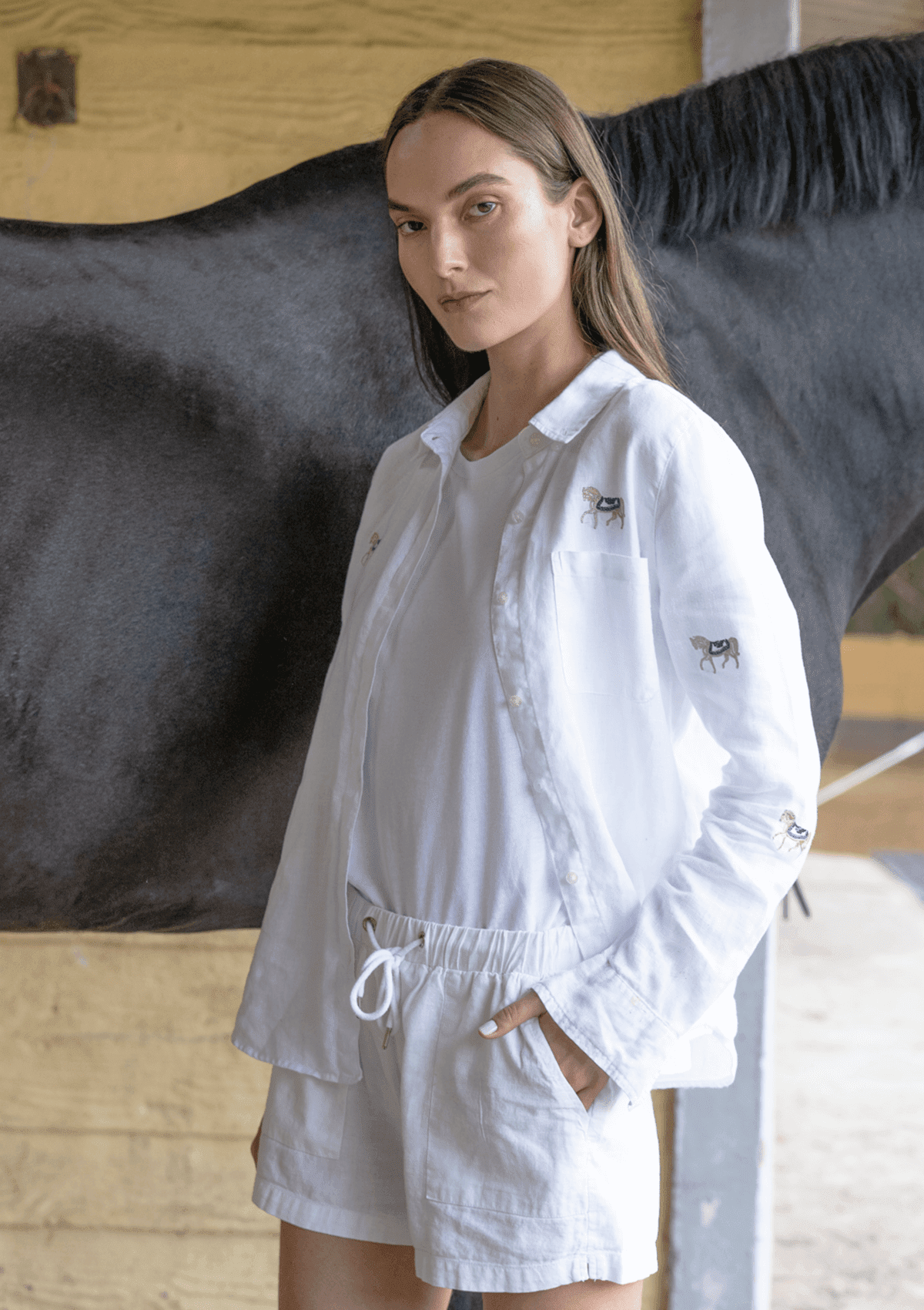 Sundown Linen Shirt | Long Sleeve | Embroidered