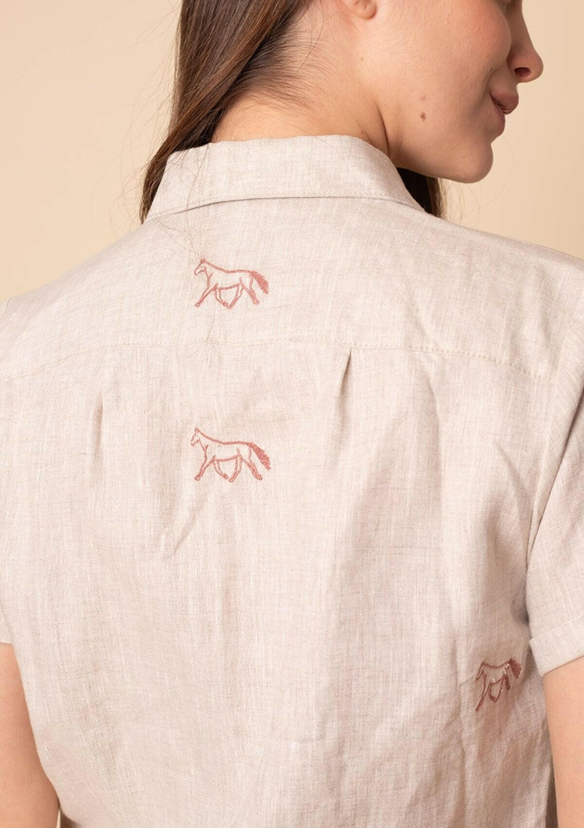 Sundown Linen Shirt | Short Sleeve | Embroidered
