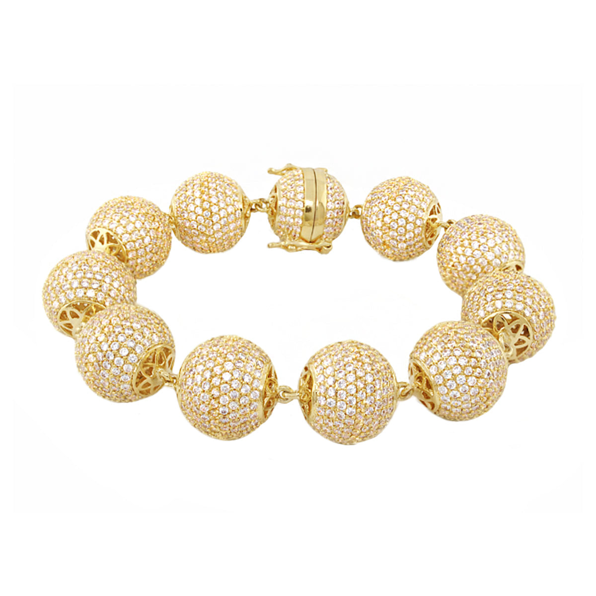 Shimmer and Glimmer Round Pave Ball Bracelet