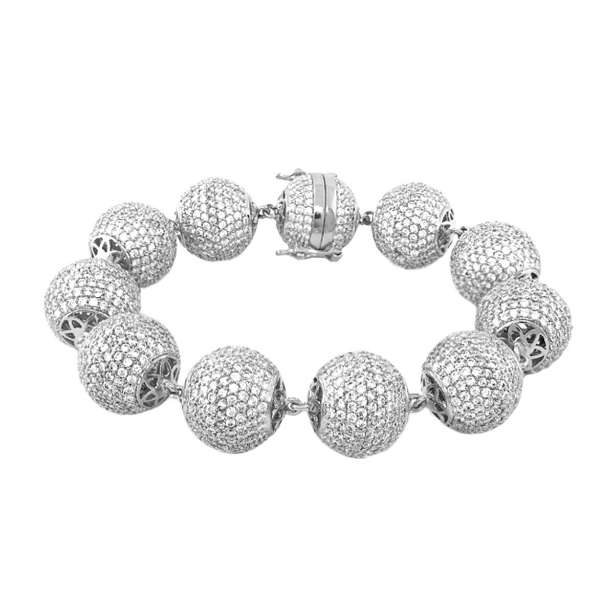 Shimmer and Glimmer Round Pave Ball Bracelet