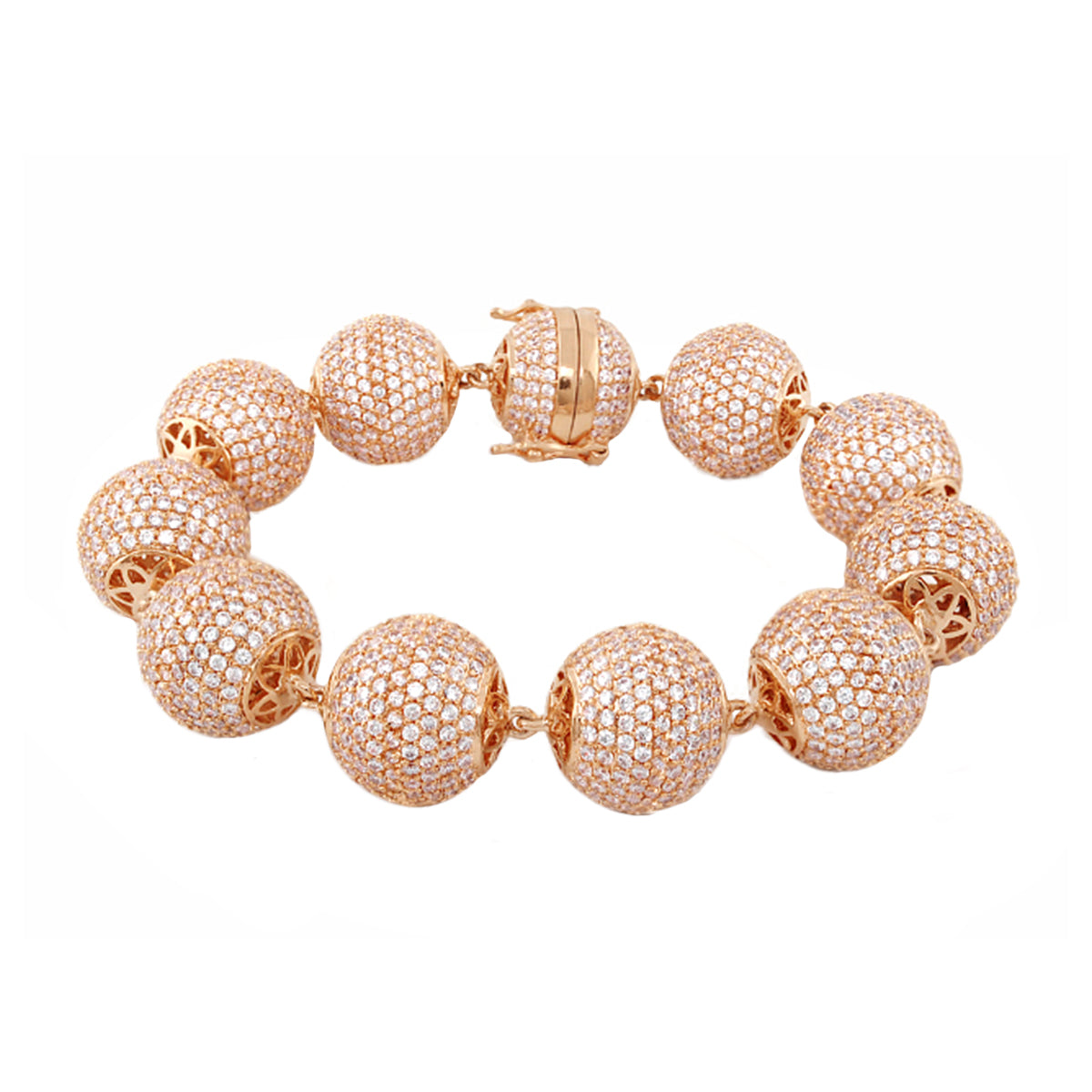 Shimmer and Glimmer Round Pave Ball Bracelet