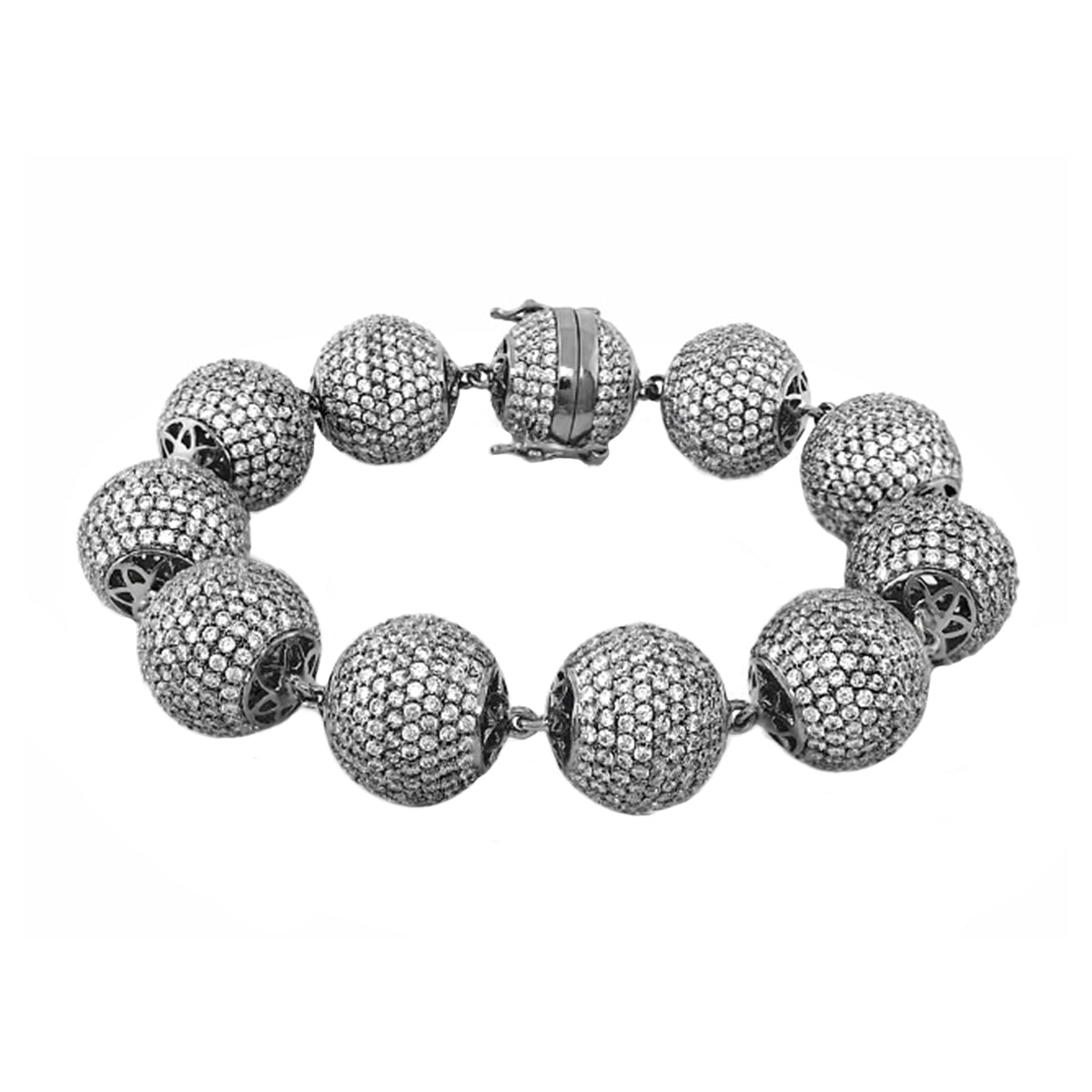 Shimmer and Glimmer Round Pave Ball Bracelet