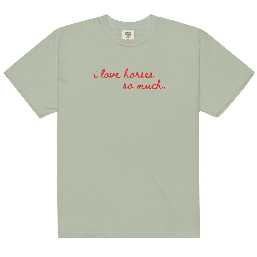 Unisex garment-dyed heavyweight t-shirt - I Love Horses