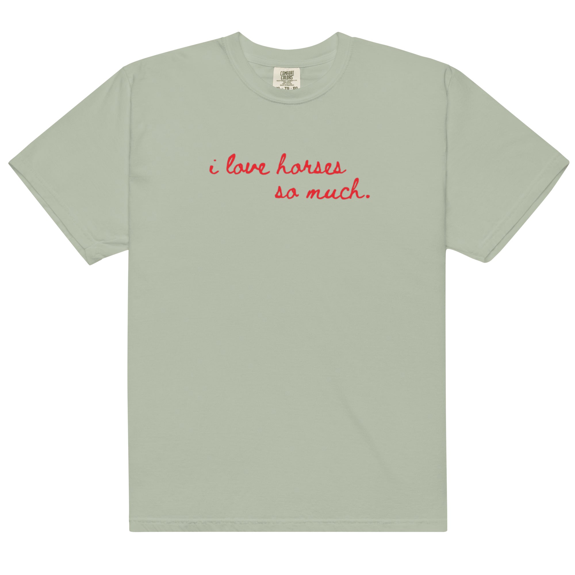 Unisex garment-dyed heavyweight t-shirt - I Love Horses