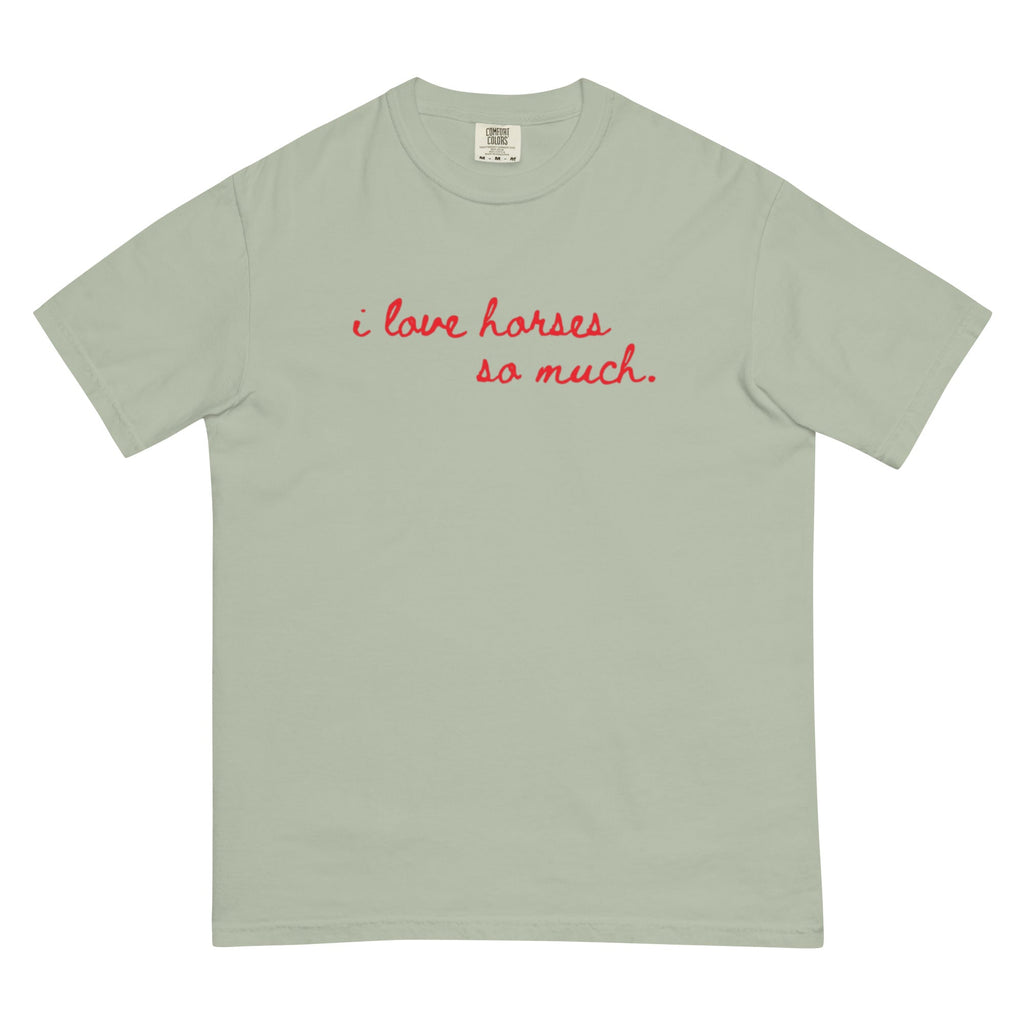 Unisex garment-dyed heavyweight t-shirt - I Love Horses