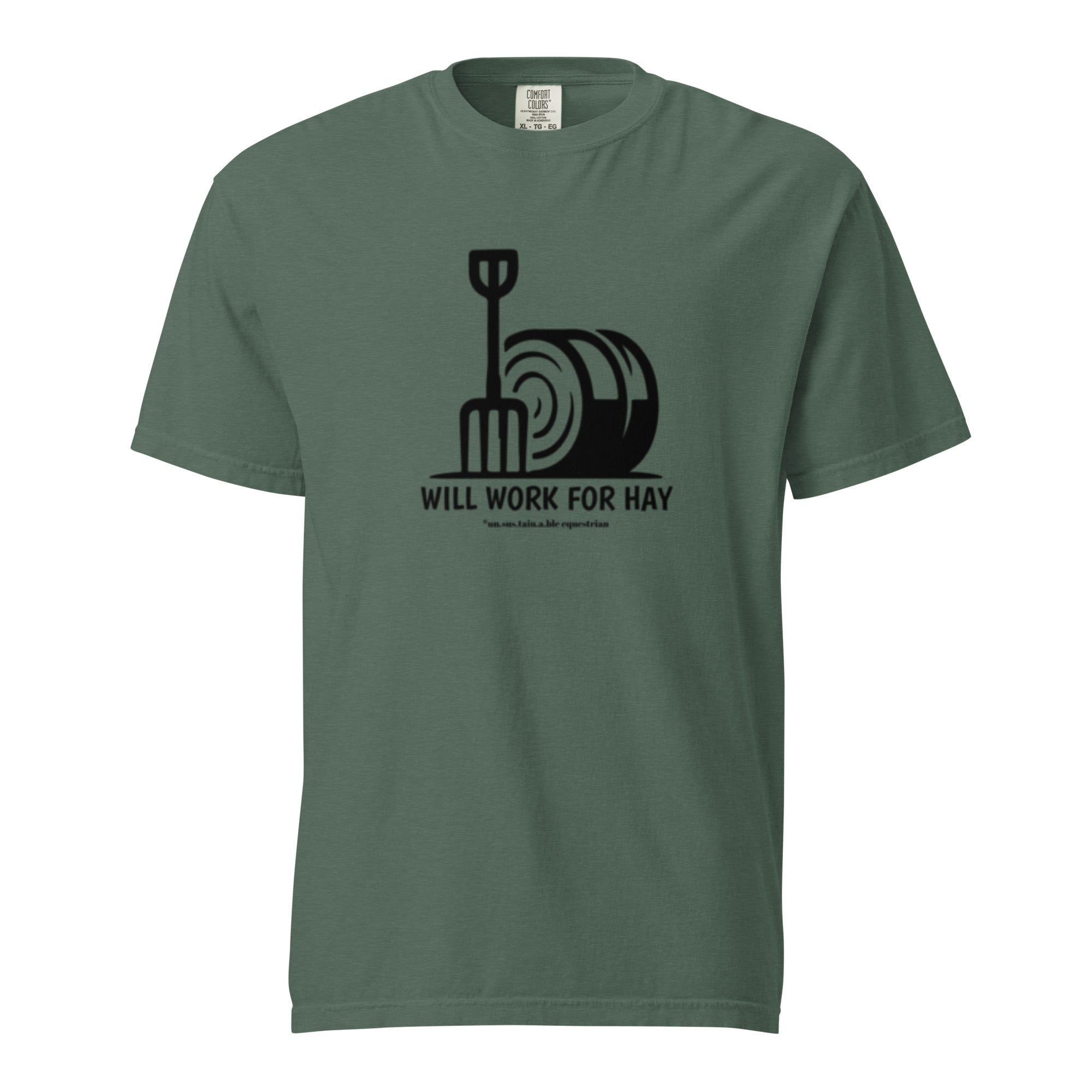 Unisex garment-dyed heavyweight t-shirt - Will Work For Hay