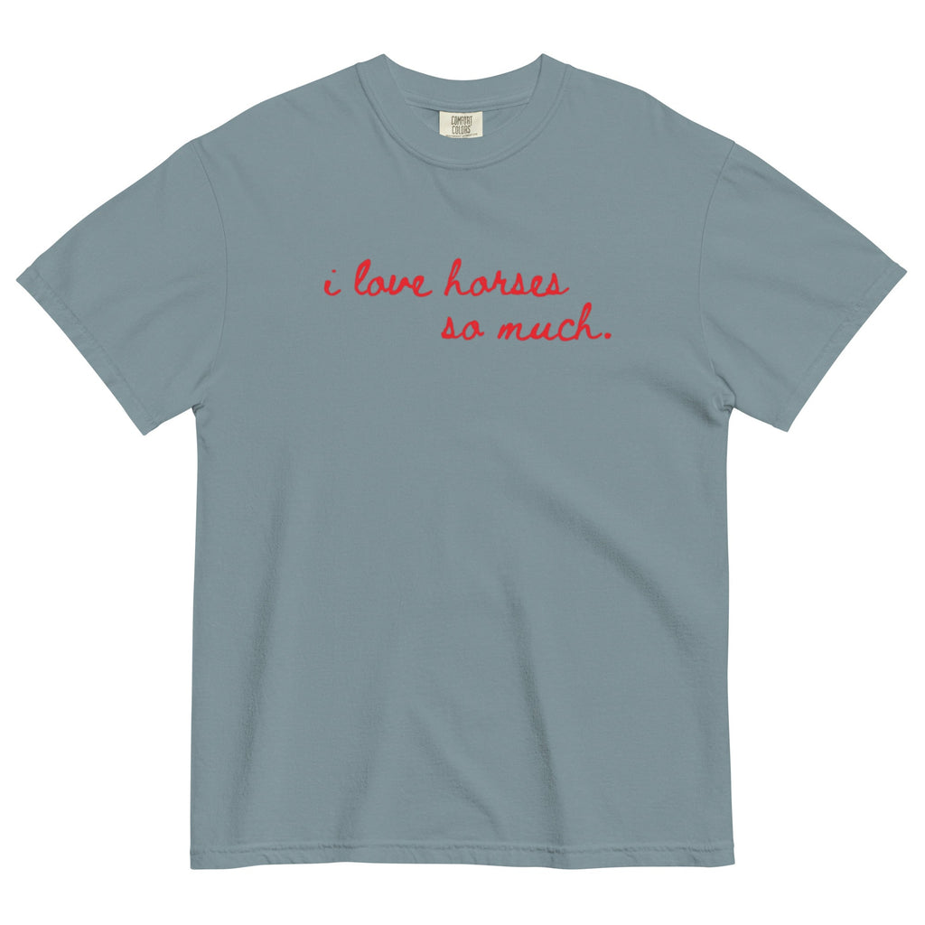 Unisex garment-dyed heavyweight t-shirt - I Love Horses