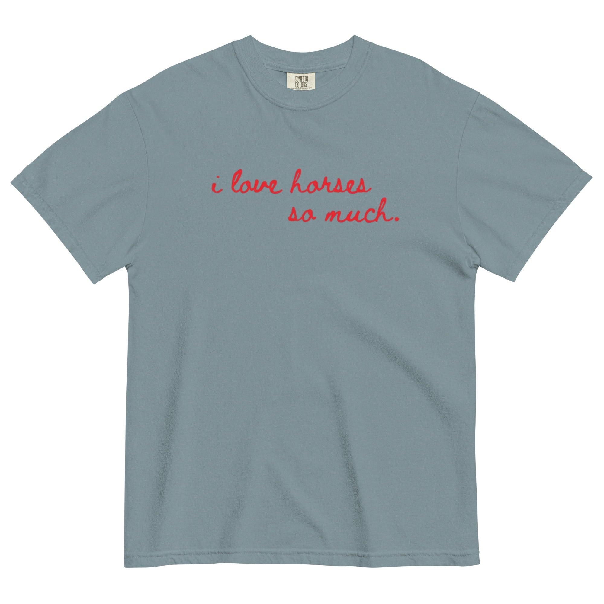 Unisex garment-dyed heavyweight t-shirt - I Love Horses