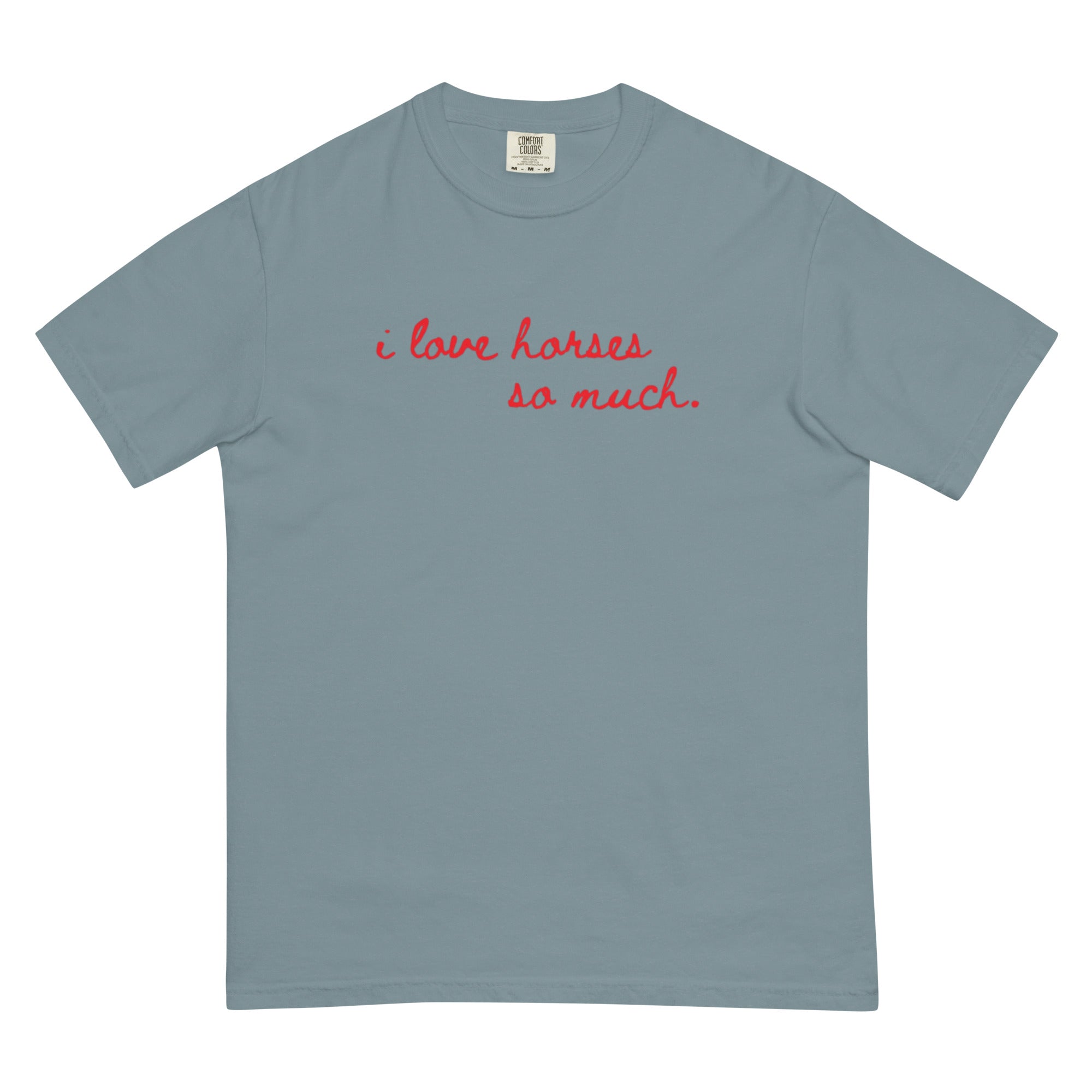 Unisex garment-dyed heavyweight t-shirt - I Love Horses