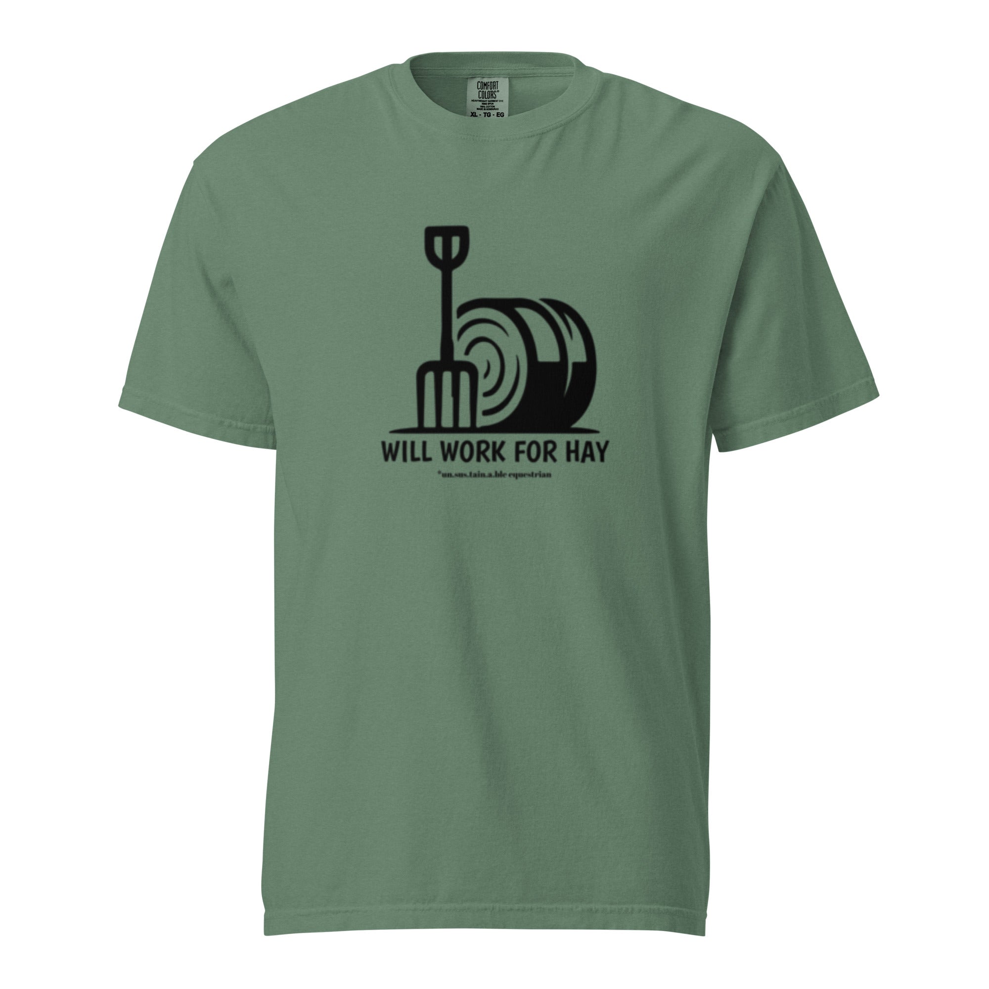 Unisex garment-dyed heavyweight t-shirt - Will Work For Hay