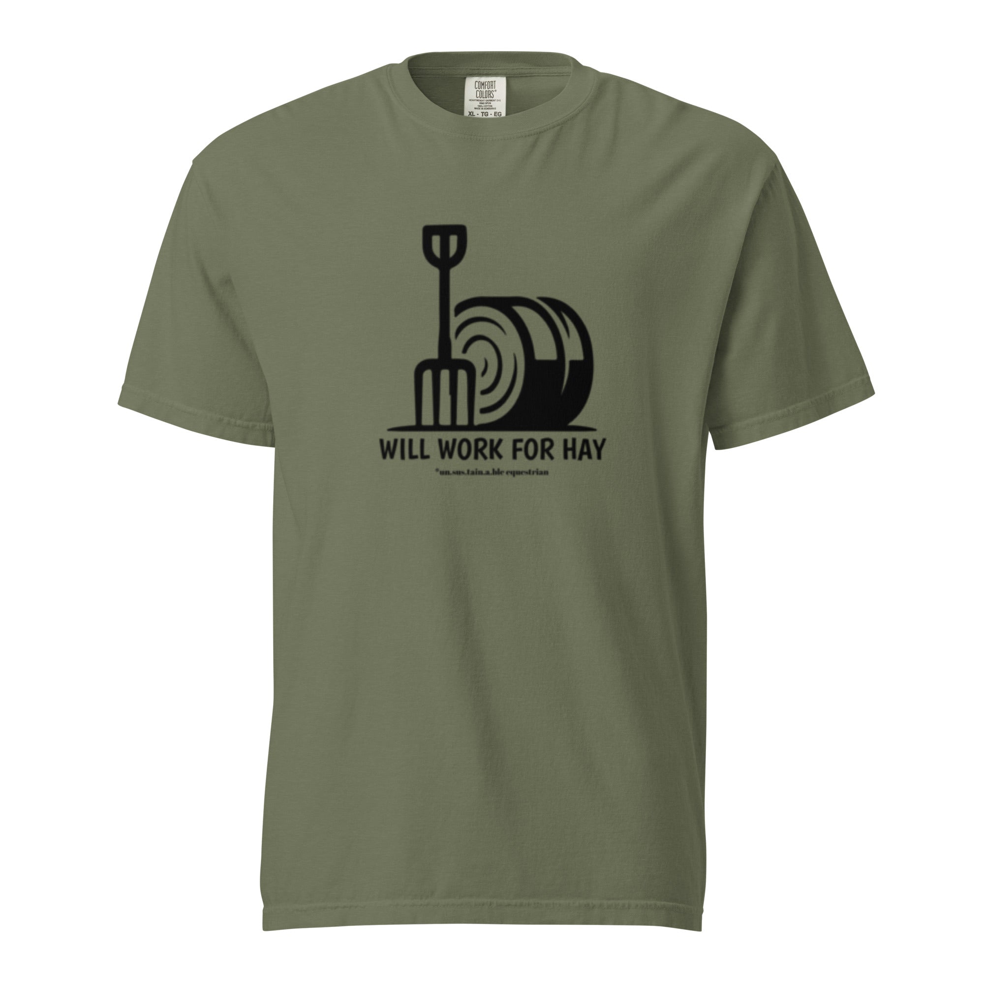 Unisex garment-dyed heavyweight t-shirt - Will Work For Hay